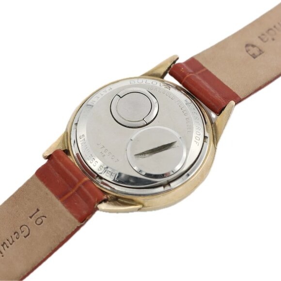 Vintage 35mm Accutron Gold Dial Men's Tuning Fork Wristwatch 218 USA 10k GF - Picture 4 of 4